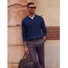 image:imageCOOFANDY Mens Polo Sweater Long Sleeve Classic Twisted Knitted PulloverNavy Blue