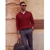 image:imageCOOFANDY Mens Polo Sweater Long Sleeve Classic Twisted Knitted PulloverRed