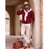 image:imageCOOFANDY Mens Polo Sweater Long Sleeve Classic Twisted Knitted PulloverRed