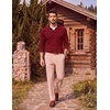image:imageCOOFANDY Mens Polo Sweater Long Sleeve Classic Twisted Knitted PulloverRed