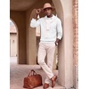 image:imageCOOFANDY Mens Polo Sweater Long Sleeve Classic Twisted Knitted PulloverWhite