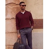 image:imageCOOFANDY Mens Polo Sweater Long Sleeve Classic Twisted Knitted PulloverWine Red