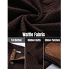 image:imageCOOFANDY Mens Quarter Button Sweatshirt Long Sleeve Pullover Waffle Casual Stand Collar SweaterBrown