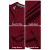 image:imageCOOFANDY Mens Quarter Zip Pullover Cable Knit Mock Neck Dress SweaterWine Red