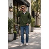 image:imageCOOFANDY Mens Quarter Zip Pullover Fleece Mock Neck Casual Sweatshirt 2026Army Green