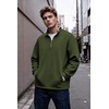 image:imageCOOFANDY Mens Quarter Zip Pullover Fleece Mock Neck Casual Sweatshirt 2026Army Green