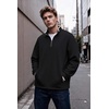 image:imageCOOFANDY Mens Quarter Zip Pullover Fleece Mock Neck Casual Sweatshirt 2026Black