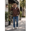 image:imageCOOFANDY Mens Quarter Zip Pullover Fleece Mock Neck Casual Sweatshirt 2026Browna