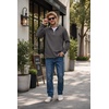 image:imageCOOFANDY Mens Quarter Zip Pullover Fleece Mock Neck Casual Sweatshirt 2026Dark Gray