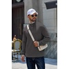 image:imageCOOFANDY Mens Quarter Zip Pullover Fleece Mock Neck Casual Sweatshirt 2026Dark Gray