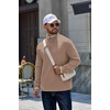image:imageCOOFANDY Mens Quarter Zip Pullover Fleece Mock Neck Casual Sweatshirt 2026Khaki