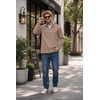 image:imageCOOFANDY Mens Quarter Zip Pullover Fleece Mock Neck Casual Sweatshirt 2026Khaki