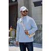 image:imageCOOFANDY Mens Quarter Zip Pullover Fleece Mock Neck Casual Sweatshirt 2026Light Blue