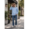 image:imageCOOFANDY Mens Quarter Zip Pullover Fleece Mock Neck Casual Sweatshirt 2026Light Blue
