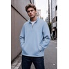 image:imageCOOFANDY Mens Quarter Zip Pullover Fleece Mock Neck Casual Sweatshirt 2026Light Blue