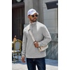 image:imageCOOFANDY Mens Quarter Zip Pullover Fleece Mock Neck Casual Sweatshirt 2026Light Grey Heather