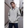 image:imageCOOFANDY Mens Quarter Zip Pullover Fleece Mock Neck Casual Sweatshirt 2026Light Grey Heather