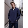 image:imageCOOFANDY Mens Quarter Zip Pullover Fleece Mock Neck Casual Sweatshirt 2026Navy Blue