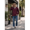 image:imageCOOFANDY Mens Quarter Zip Pullover Fleece Mock Neck Casual Sweatshirt 2026Red