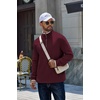 image:imageCOOFANDY Mens Quarter Zip Pullover Fleece Mock Neck Casual Sweatshirt 2026Red