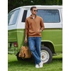 image:imageCOOFANDY Mens Quarter Zip Pullover Long Sleeve Sweatshirt Kangaroo PocketLight Brown