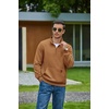 image:imageCOOFANDY Mens Quarter Zip Pullover Long Sleeve Sweatshirt Kangaroo PocketLight Brown