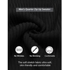 image:imageCOOFANDY Mens Quarter Zip Pullover Sweater Knit Texture Mock Neck SweaterBlack