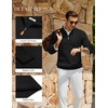 image:imageCOOFANDY Mens Quarter Zip Pullover Sweater Knit Texture Mock Neck SweaterBlack