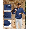 image:imageCOOFANDY Mens Quarter Zip Pullover Sweater Knit Texture Mock Neck SweaterBlue