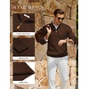 image:imageCOOFANDY Mens Quarter Zip Pullover Sweater Knit Texture Mock Neck SweaterBrown