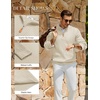 image:imageCOOFANDY Mens Quarter Zip Pullover Sweater Knit Texture Mock Neck SweaterCream