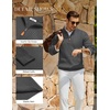 image:imageCOOFANDY Mens Quarter Zip Pullover Sweater Knit Texture Mock Neck SweaterDark Gray