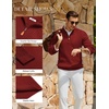 image:imageCOOFANDY Mens Quarter Zip Pullover Sweater Knit Texture Mock Neck SweaterDark Red