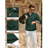 image:imageCOOFANDY Mens Quarter Zip Pullover Sweater Knit Texture Mock Neck SweaterLake Green