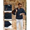 image:imageCOOFANDY Mens Quarter Zip Pullover Sweater Knit Texture Mock Neck SweaterNavy Blue