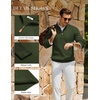 image:imageCOOFANDY Mens Quarter Zip Pullover Sweater Knit Texture Mock Neck SweaterOlive Green