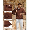 image:imageCOOFANDY Mens Quarter Zip Pullover Sweater Knit Texture Mock Neck SweaterRedbrown
