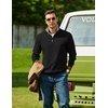 image:imageCOOFANDY Mens Quarter Zip Pullover Sweatshirts Casual Mock Neck SweaterBlack