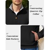 image:imageCOOFANDY Mens Quarter Zip Pullover Sweatshirts Casual Mock Neck SweaterBlack