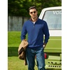image:imageCOOFANDY Mens Quarter Zip Pullover Sweatshirts Casual Mock Neck SweaterDark Blue