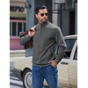 image:imageCOOFANDY Mens Quarter Zip Pullover Sweatshirts Casual Mock Neck SweaterDark Gray