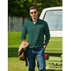 image:imageCOOFANDY Mens Quarter Zip Pullover Sweatshirts Casual Mock Neck SweaterLake Green
