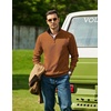 image:imageCOOFANDY Mens Quarter Zip Pullover Sweatshirts Casual Mock Neck SweaterLight Brown