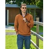 image:imageCOOFANDY Mens Quarter Zip Pullover Sweatshirts Casual Mock Neck SweaterLight Brown