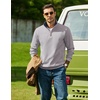 image:imageCOOFANDY Mens Quarter Zip Pullover Sweatshirts Casual Mock Neck SweaterLight Gray