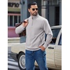 image:imageCOOFANDY Mens Quarter Zip Pullover Sweatshirts Casual Mock Neck SweaterLight Gray