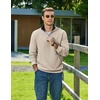 image:imageCOOFANDY Mens Quarter Zip Pullover Sweatshirts Casual Mock Neck SweaterLight Khaki