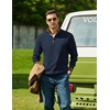 image:imageCOOFANDY Mens Quarter Zip Pullover Sweatshirts Casual Mock Neck SweaterNavy Blue