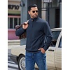 image:imageCOOFANDY Mens Quarter Zip Pullover Sweatshirts Casual Mock Neck SweaterNavy Blue
