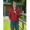image:imageCOOFANDY Mens Quarter Zip Pullover Sweatshirts Casual Mock Neck SweaterRed